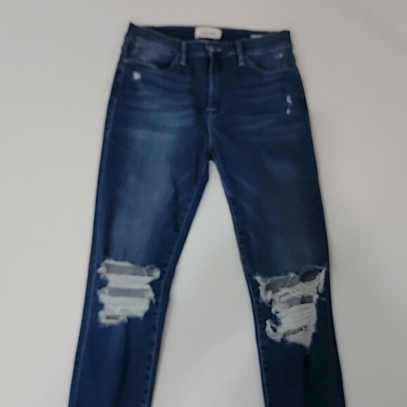 FRAME Le High Skinny Crop Gaby Distressed Jeans size 27 - Picture 2 of 9